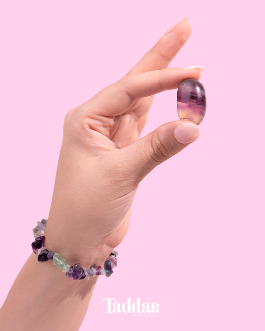 Bracelet fluorite - Mademoiselle fée pas genre 🧚‍♀️🧠